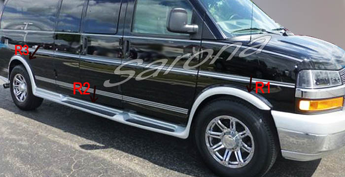 Custom Chevy Express Van  Long Wheel Base Running Boards (2003 - 2024) - $1590.00 (Part #CH-011-SB)